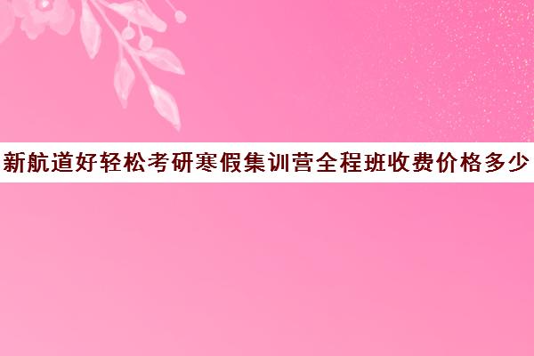 新航道好轻松考研寒假集训营全程班收费价格多少钱（新航道学费价目表）