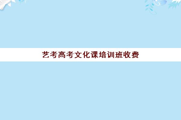 艺考高考文化课培训班收费(艺考生文化课培训多少钱)