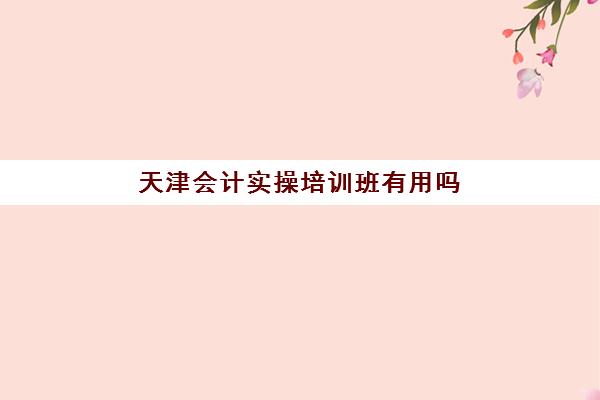 天津会计实操培训班有用吗(天津学会计哪个学校好)