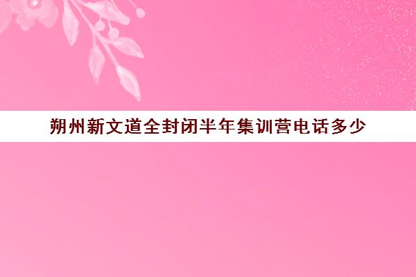 朔州新文道全封闭半年集训营电话多少（高三封闭式培训机构哪家好）