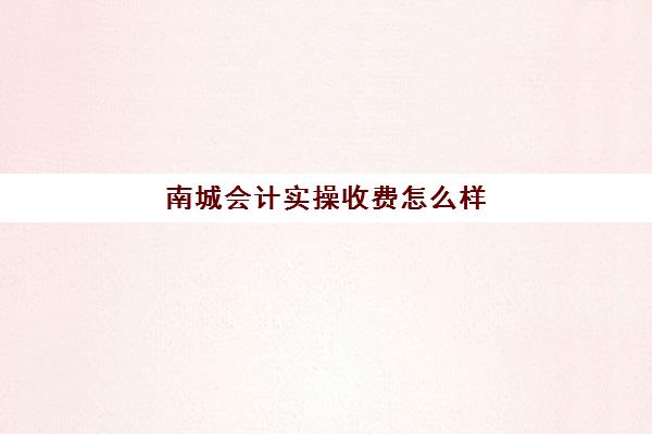 南城会计实操收费怎么样(初级会计实务)