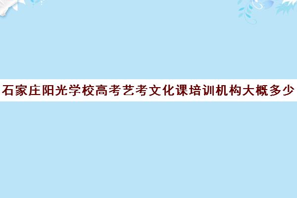 石家庄阳光学校高考艺考文化课培训机构大概多少钱(石家庄艺考生文化课最强学校)