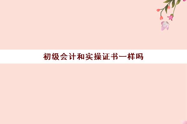 初级会计和实操证书一样吗(会计相关证书有哪些)