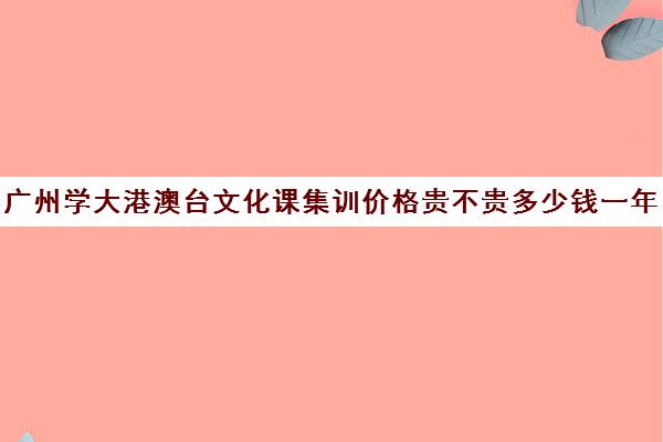 广州学大港澳台文化课集训价格贵不贵多少钱一年(不集训可以艺考吗)