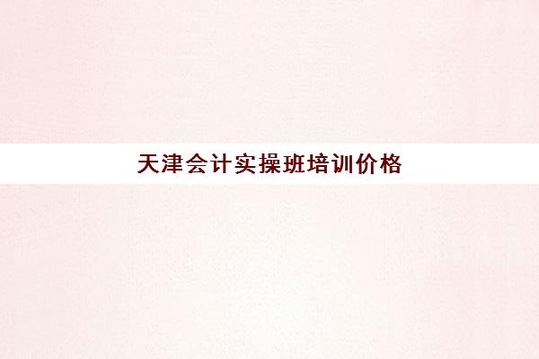 天津会计实操班培训价格(初级会计培训班要多少钱一个月)