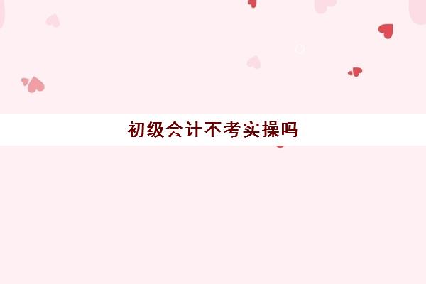 初级会计不考实操吗(考个初级会计证能上班吗)