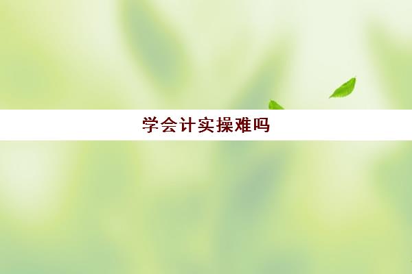 学会计实操难吗(没学过会计直接工作难吗)