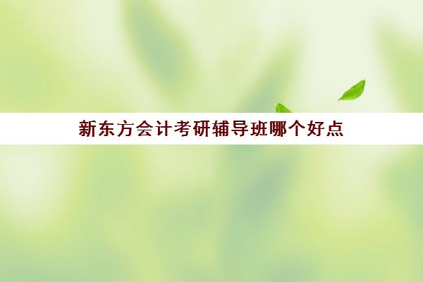 新东方会计考研辅导班哪个好点(会计专硕10大辅导机构)