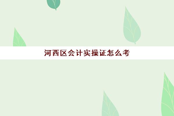 河西区会计实操证怎么考(初级会计证去哪里考试)