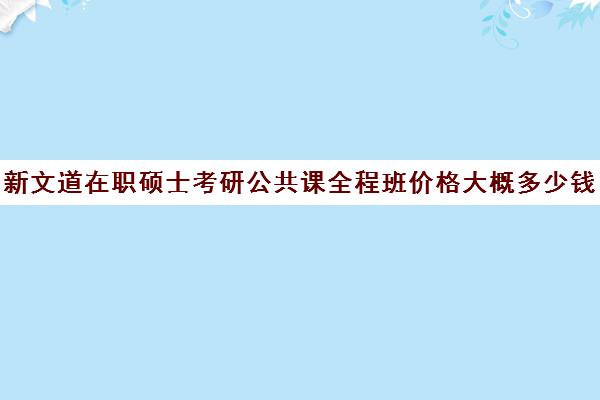 新文道在职硕士考研公共课全程班价格大概多少钱（在职研究生有学硕和专硕的区别吗）