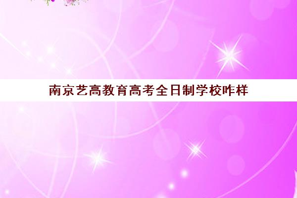 南京艺高教育高考全日制学校咋样(南京艺考培训哪家比较好)