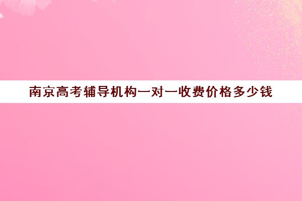 南京高考辅导机构一对一收费价格多少钱(高考一对一辅导机构哪个好)