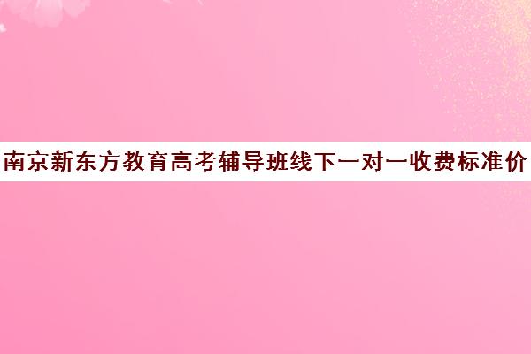 南京新东方教育高考辅导班线下一对一收费标准价格一览（新东方初中一对一价格）