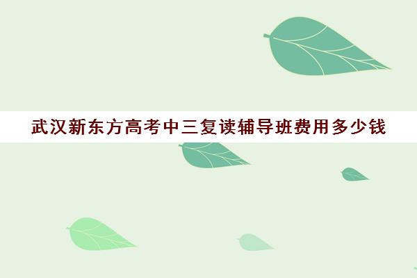 武汉新东方高考中三复读辅导班费用多少钱(武汉哪些高中有复读班)