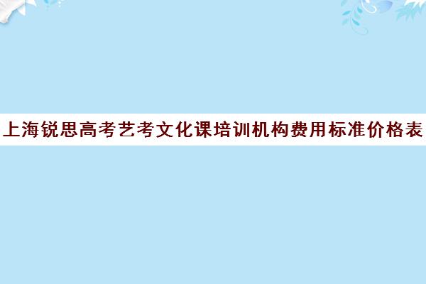 上海锐思高考艺考文化课培训机构费用标准价格表(上海艺考培训哪家最好)