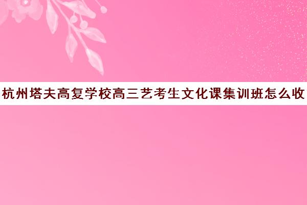 杭州塔夫高复学校高三艺考生文化课集训班怎么收费(杭州三联高复学校学费多少)