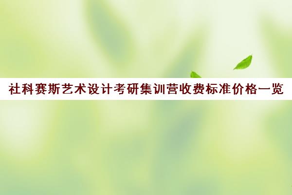 社科赛斯艺术设计考研集训营收费标准价格一览（艺术设计考研培训排名）