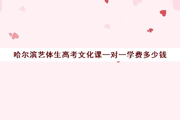 哈尔滨艺体生高考文化课一对一学费多少钱(哈尔滨艺考培训学校排名)