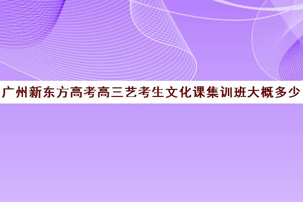 广州新东方高考高三艺考生文化课集训班大概多少钱(高三艺考集训费用多少)