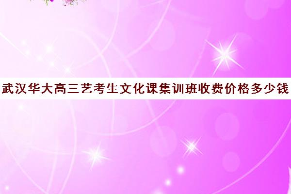 武汉华大高三艺考生文化课集训班收费价格多少钱(全日制艺考文化课班)