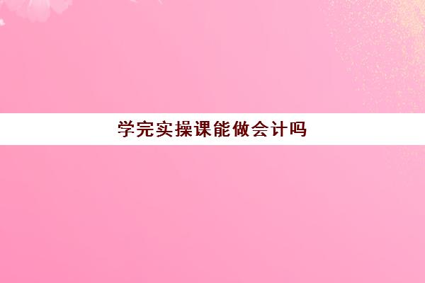 学完实操课能做会计吗(学会计上网课好还是实体课好)