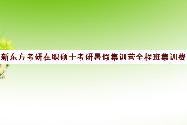 新东方考研在职硕士考研暑假集训营全程班集训费用多少钱（新东方考研收费标准）