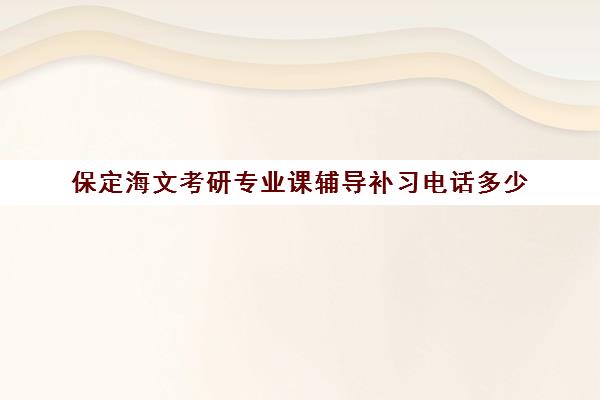 保定海文考研专业课辅导补习电话多少