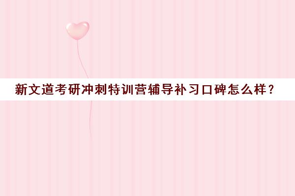 新文道考研冲刺特训营辅导补习口碑怎么样？