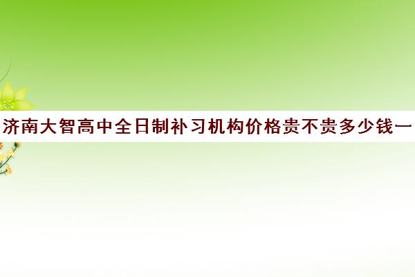 济南大智高中全日制补习机构价格贵不贵多少钱一年