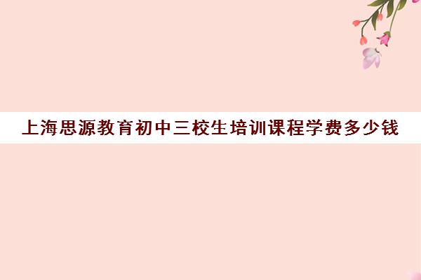 上海思源教育初中三校生培训课程学费多少钱（三校生能考哪些学校）