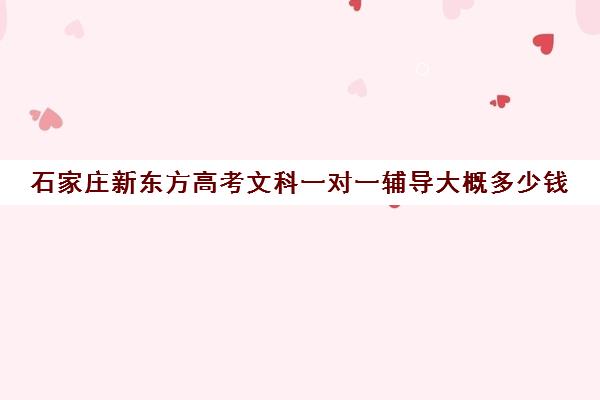 石家庄新东方高考文科一对一辅导大概多少钱（石家庄高三全托辅导机构）