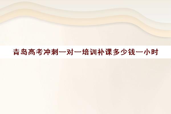 青岛高考冲刺一对一培训补课多少钱一小时(高考冲刺班一般收费)