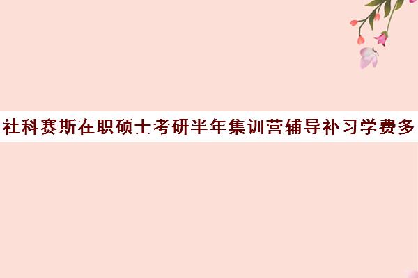 社科赛斯在职硕士考研半年集训营辅导补习学费多少钱