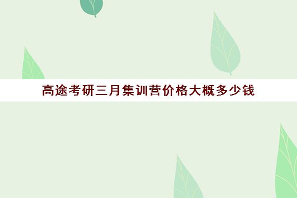 高途考研三月集训营价格大概多少钱（研途考研价格）