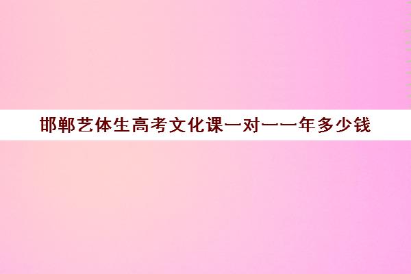 邯郸艺体生高考文化课一对一一年多少钱(邯郸有名的艺考培训机构)