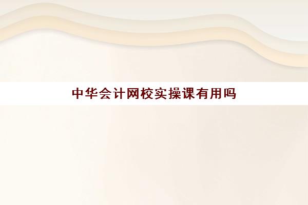 中华会计网校实操课有用吗(会计实务培训有用吗)