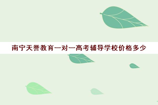 南宁天誉教育一对一高考辅导学校价格多少(南宁一对一辅导价格表)