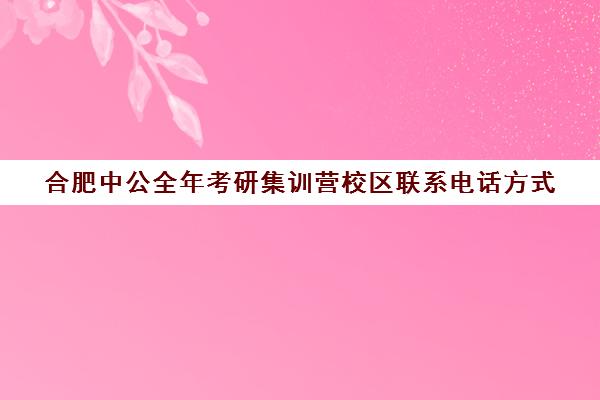 合肥中公全年考研集训营校区联系电话方式（合肥中公教育培训机构地址）