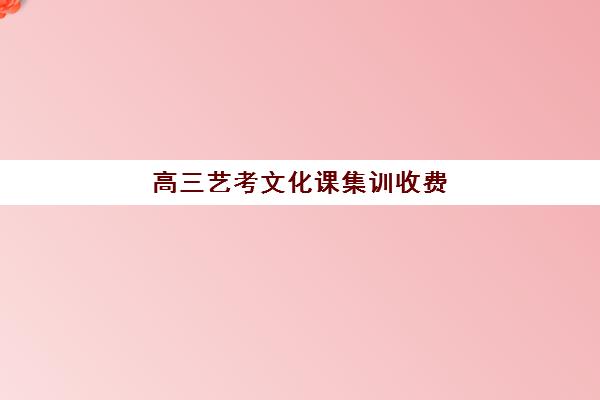 高三艺考文化课集训收费(艺考文化课辅导价格)