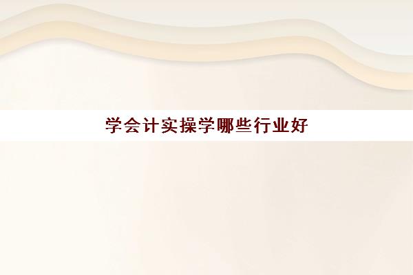 学会计实操学哪些行业好(会计专业好学吗一点基础没有)