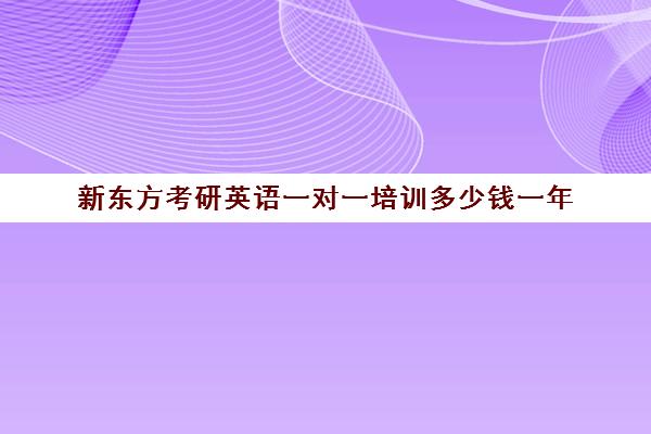 新东方考研英语一对一培训多少钱一年(新东方考研班一般多少钱)