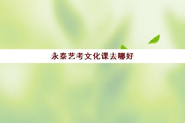 永泰艺考文化课去哪好(艺考最容易过的专业)