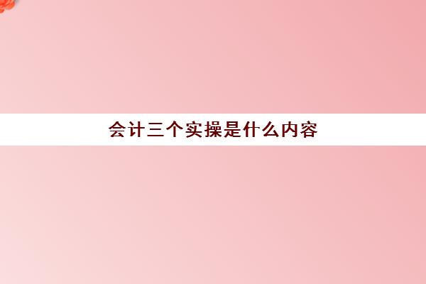 会计三个实操是什么内容(会计实训的基本内容)