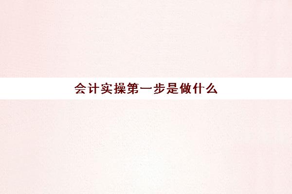 会计实操第一步是做什么(从零开始学会计全流程)