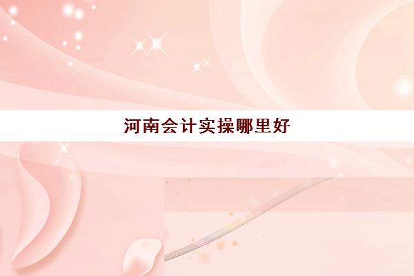 河南会计实操哪里好(河南财会类比较好的学校)