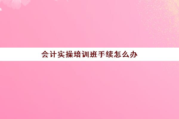 会计实操培训班手续怎么办(会计培训班出来可以找到工作吗)