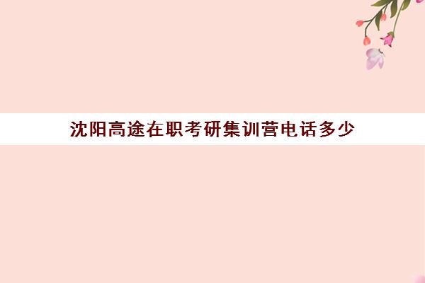 沈阳高途在职考研集训营电话多少（高途考研正规吗）