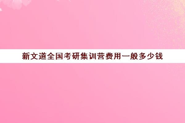 新文道全国考研集训营费用一般多少钱（考研全年集训营一般多少钱）