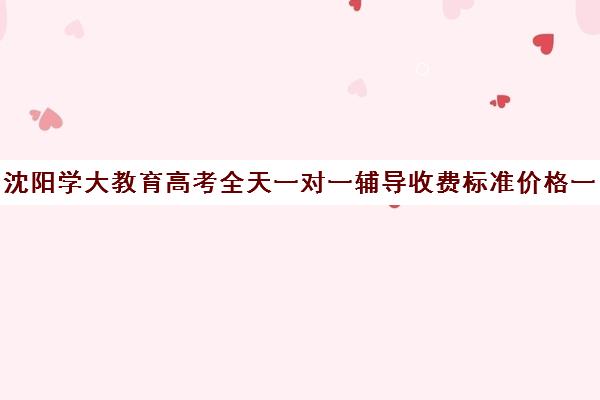 沈阳学大教育高考全天一对一辅导收费标准价格一览(小学语文一对一辅导收费标准)