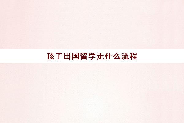 孩子出国留学走什么流程(怎样去出国留学)